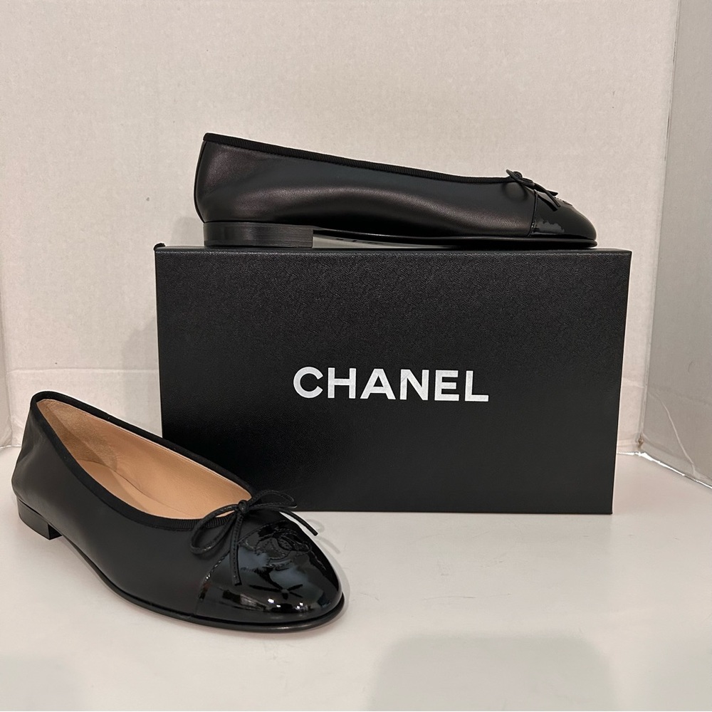 CHANEL Ballerina Flat 94305 Noir 38.5 - Picture 6 of 8